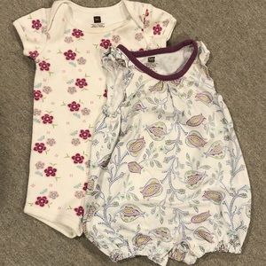 Tea Collection onesies 6-12 months